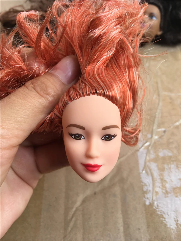 Коллекция выбрать стиль хорошие куклы головы фиолетовые волосы джутовые красные волосы куклы аксессуары девочка DIY туалетный принцесса игрушка куклы головы - Цвет: 11
