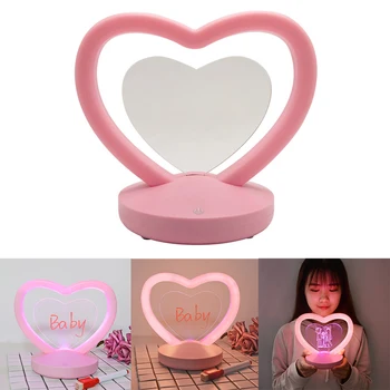 

Acrylic Reading Valentines Day Marking Pen Removable Non Slip Birthday Gift USB Charging Love Heart Message LED Lamp Night Light