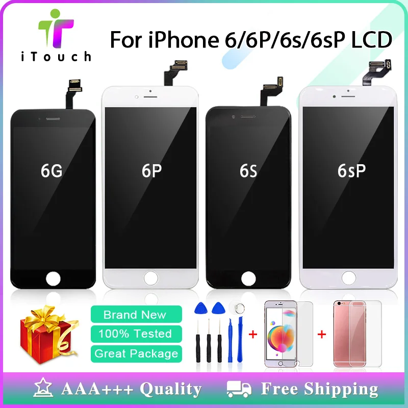 Белый и черный без битых пикселей дисплей для iPhone 6 Plus 6s ЖК-экран с 3D кодирующий