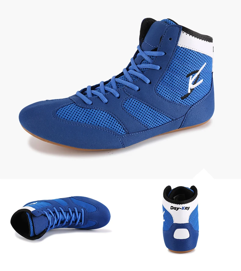 Мужская боксерская обувь, обувь для борьбы, резиновая подошва, дышащая мужская ультра-светильник, спортивная обувь для борьбы, большие размеры 35-46