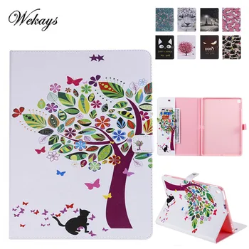 

Wekays For Coque iPad 10.2" 2019 Cartoon Cat Tree Leather Case For iPad 10.2 7th Generation 2019 A2200 A2198 A2232 Cover Cases