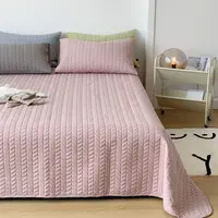Super warm thicken Cotton Bedspread Solid Color Quilt Double Bed Covers sofa blanket Bed Linen Quilted Bedspread cubre cama 3