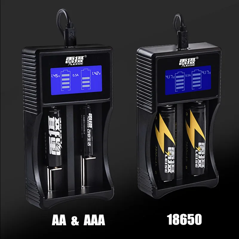 Leise 18650 зарядное устройство 1 2 V 3 7 4 85 AA AAA 2A 3A 14500 NiMH литиевая батарея умное USB кабель