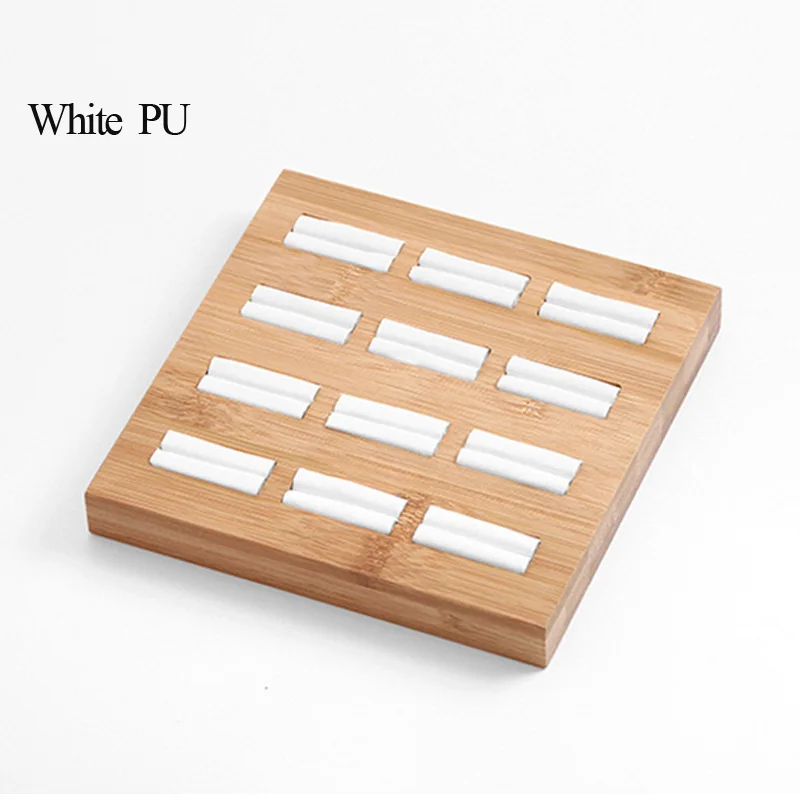 Hot Sale Bamboo 12 Grids Rings Jewelry Display Pendants Rings Jewelry Props Simple Jewelry Packaging Sales Jewelry Ring Stand