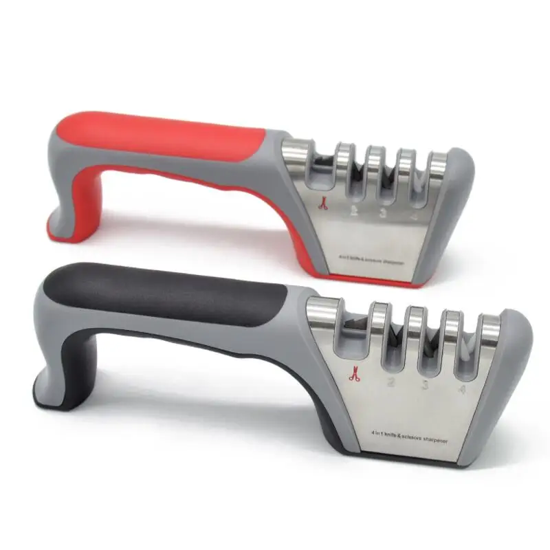 Knife Sharpener 4 Stage Professional Kitchen Sharpening Stone Scissors Grinder Knives Tungsten Diamond Ceramic Whetstone Tool