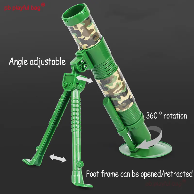 PB Playful Bag Outdoor CS equipment children's sports toys Mini mortar military model can launch bazooka interactive gifts ZG34 3