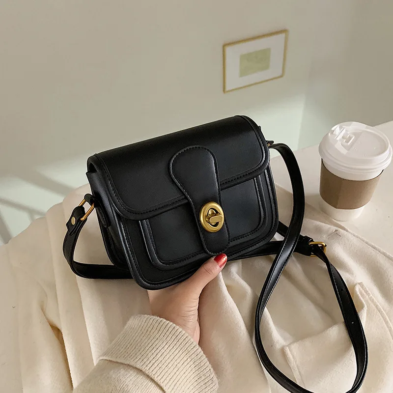 

France Non-mainstream Shoulder Bag WOMEN'S Bag 2019 Autumn And Winter New Style Online Celebrity Small Black Bag Korean-style Fa