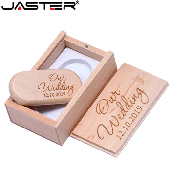 

JASTER (1 PCS free LOGO) walnut wooden usb + gift box usb flash drive Memory stick pendriver pendrive 8GB 16GB 32GB 64GB gift