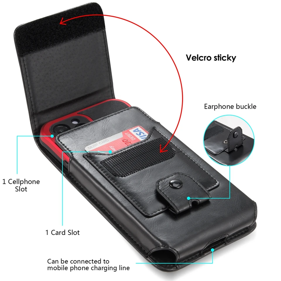 Custodia Da Cintura Verticale 5,5 Pollici Per Smartphone - Nera - Foto 9