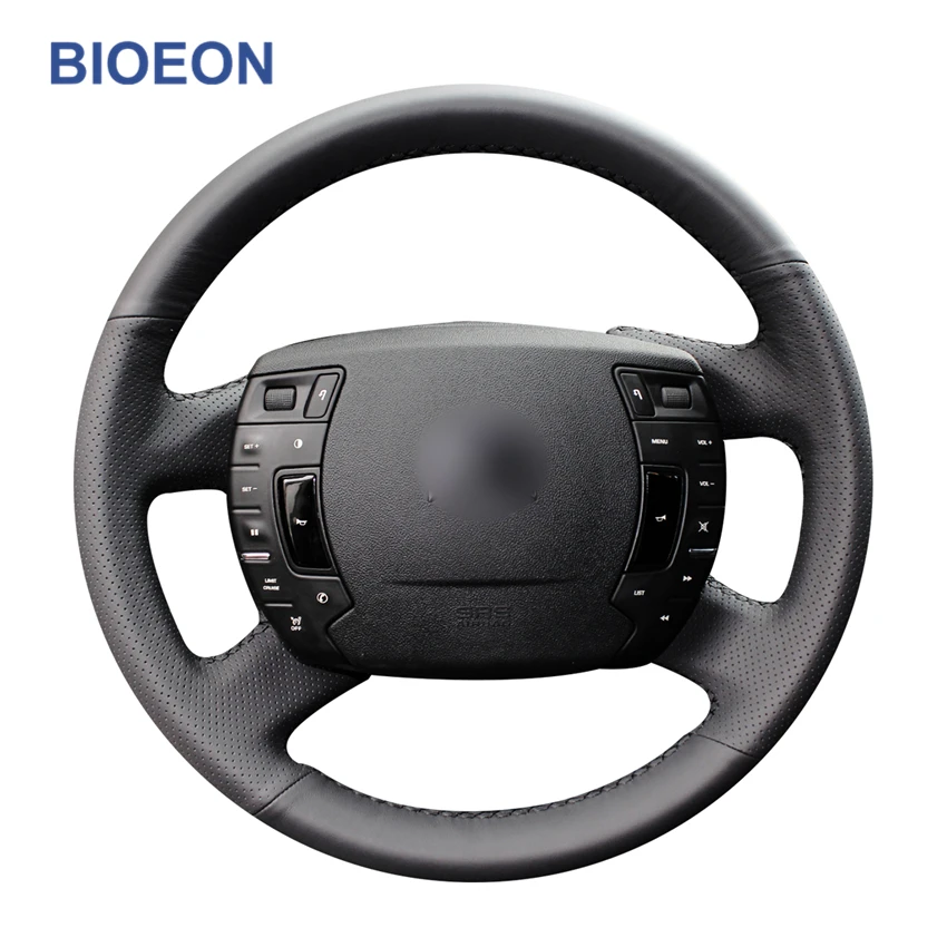 Черная искусственная кожа рулевого колеса автомобиля крышки для Citroen C5 2008 2009 2010