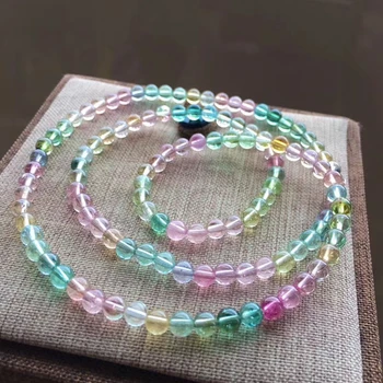 

Natural Colorful Tourmaline Quartz Bracelet Jewelry 5mm Clear Round Beads From Brazil Women Men Crystal Certificate AAAAAA