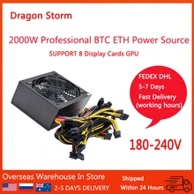 Original ATX 2000w 180-260v Suitable for all kinds of mining PSU 8GPU ETH Rig Ethereum Miner PC psu temperature control Mute