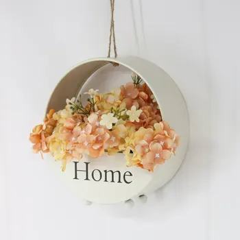 

Iron Hanging Flower Pot Indoor Succulents Creative Desktop Fake Flower Wall Hanging Decoration Metal Flower Basket