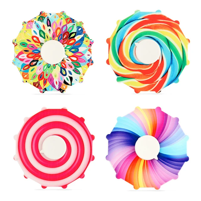 Candy Rainbow Dynamic Running Fingertip Gyro Fidget Toy Spinner Stress Relief Learning Education Expression Emotion Gifts Toys 2