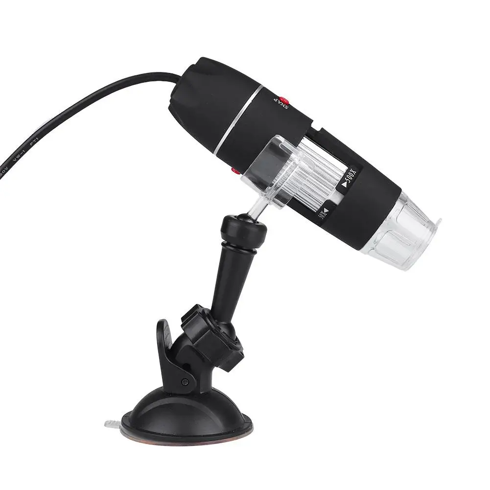 USB эндоскоп Лупа камера цифровой микроскоп 50-500X 8 светодиодный 2MP CD драйвер светильник видео черный