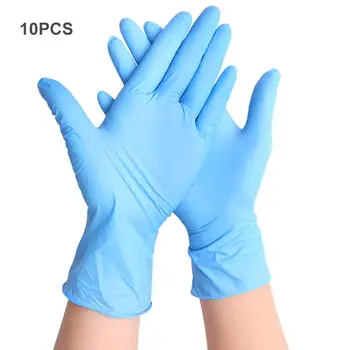 

In Stock Class Blue Nitrile Gloves Antistatic 9cm Inspection Protective Gloves Clean Cut-Proof Gloves 10PCS