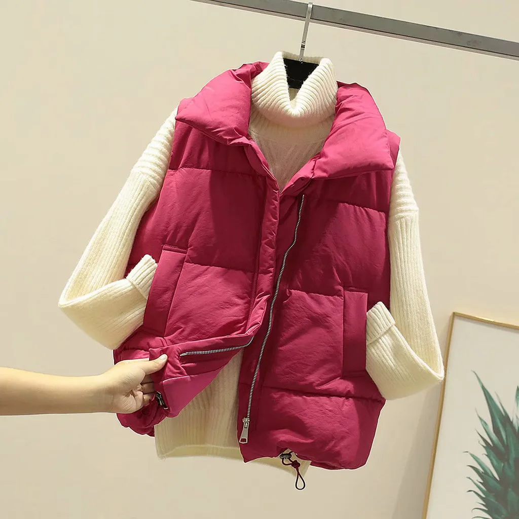 JAYCOSIN ladies sleeveless high-neck down vest short fashion zipper warm casual vest loose hot jacket wild 2019 new daily