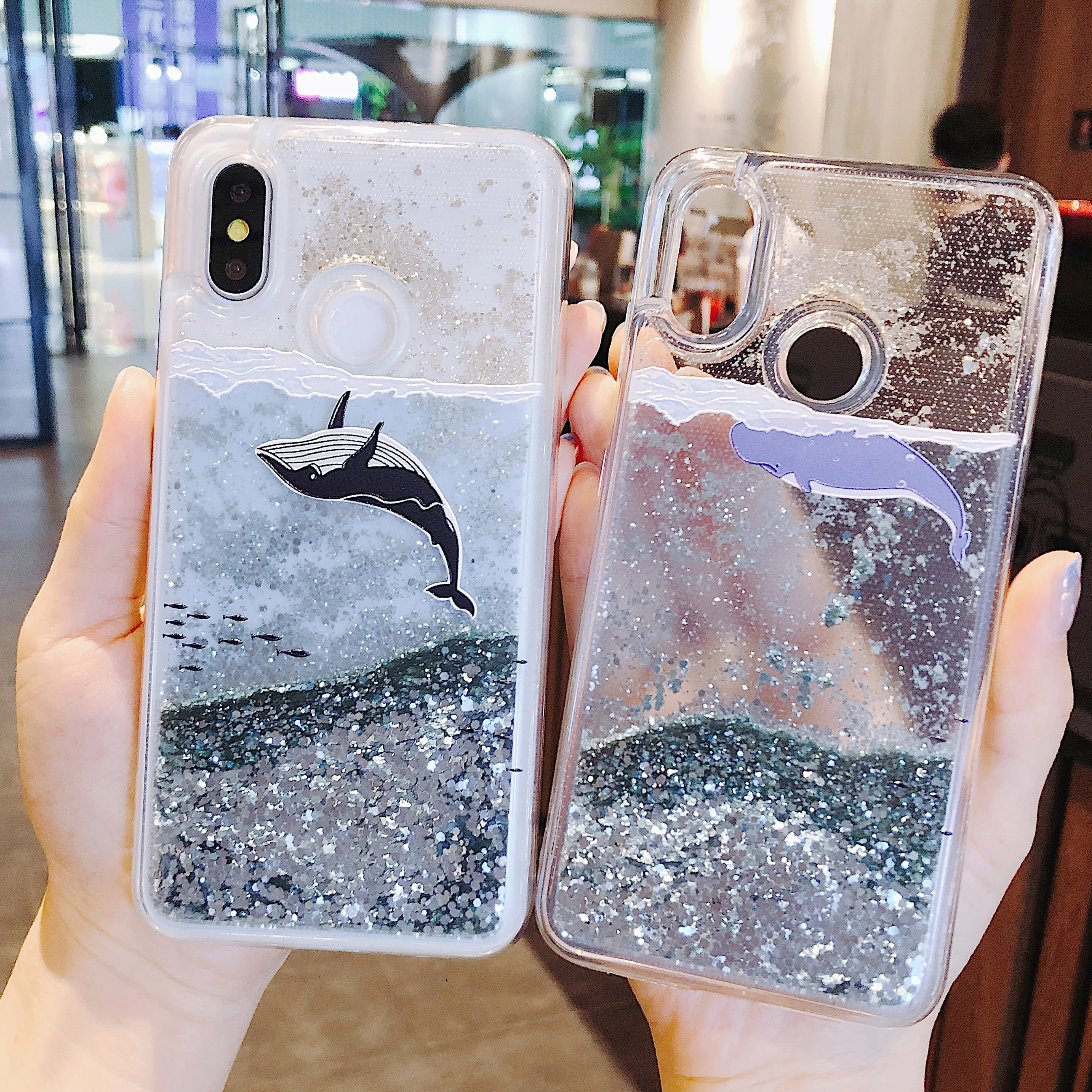

Shark whale wishing bottle quicksand case For Huawei Honor 7A 7C 8A 8X 9 10 Lite P Samrt 2019 Y9 2018 honor 10i Y6 Prime 2018
