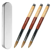 PCUORLEORS 100% Kolinsky Nail Art Brush Acrylic with Red Round Wooden Handle and Kolinsky Sable Hair for Crystal UV Gel Painting 1