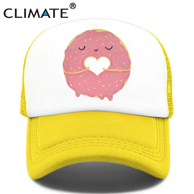 CLIMATE Lovely Donut Trucker Cap Pink Hat Cute Doughnut Family Mesh Cap Doughnuts Cool Summer Caps for Men Women Baseball Caps| - AliExpress