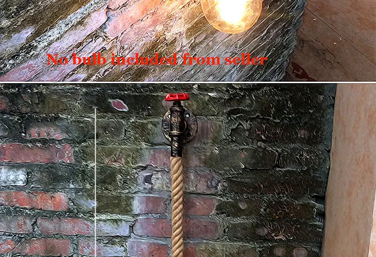 Лофт веревка водопровод настенный светильник крыльцо передняя дверь коридор бра настенный светильник s лестница балкон склад бар промышленный Декор