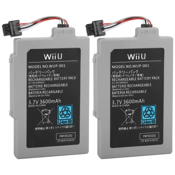 

2Pcs Rechargeable Long Lasting 3600mAh 3.7V Battery Pack For Nintendo Wii U Gamepad