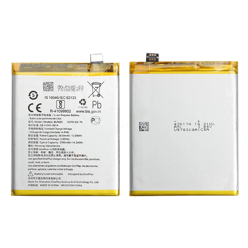 Высококачественный аккумулятор BLP685 для OnePlus 6T A6010 3700mAh