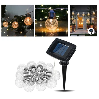 

Solar String Light LED Crystal Ball Waterproof Solar Powered Fairy Lights for Home Garden Landscape Holiday Decoration