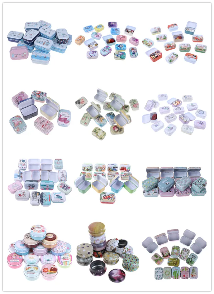12 Styles Portable Pill Box Metal Packing Tin Jar Boxes Small Medicine Case Cans Coin Headphones Moisture-proof Travel Pill Box