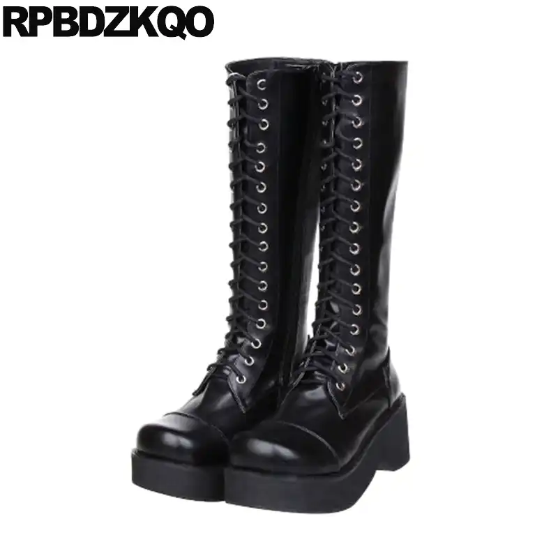 long black platform boots
