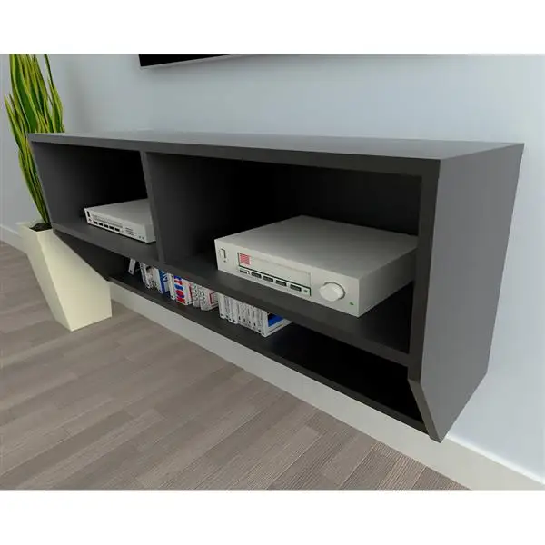 wall tv stand living room furniture modern tv table entertainment center monitor stand flat screen tv cabinet riser Black