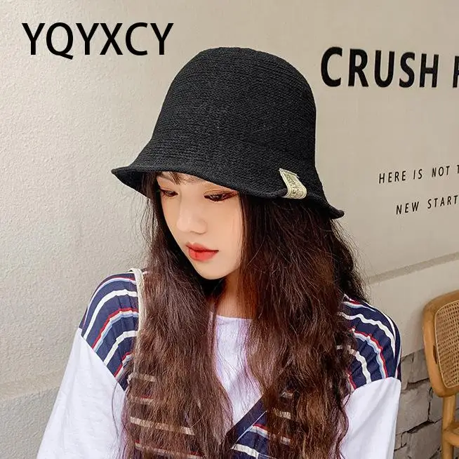 

Bucket Hat Women Summer Hats For Women Sun Protection Knitted Fisherman Hat Ladies Hats Fashion Gorros Bucket Solid New