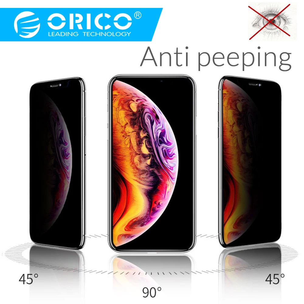 

ORICO Anti Spy Anti Peeping Privacy Screen Protector Glass For iphone XR X XS Tempered Glass Privacy Protection