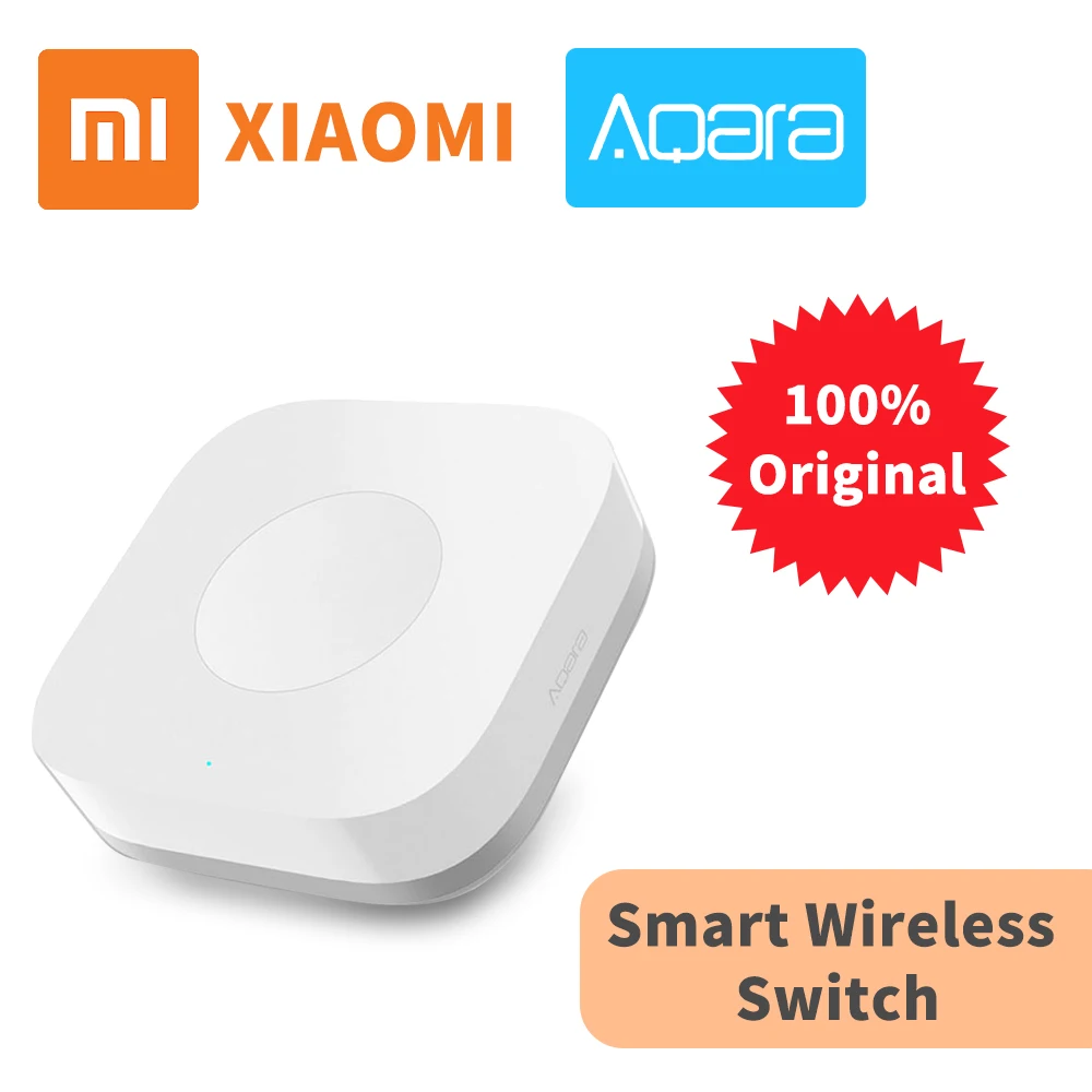 

100% Original Xiaomi Aqara Smart Wireless Intelligent Switch Remote Control ZigBee Wifi Connection 1 Key Control For Mi Home