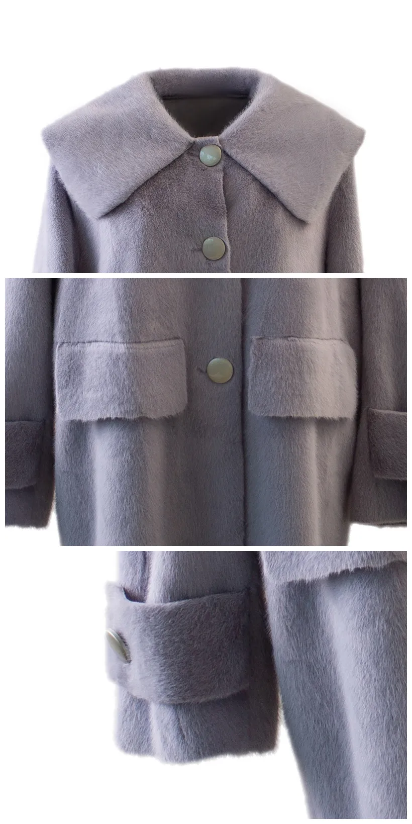 TXJRH стильный искусственный мех норки нагрудные карманы пушистое меховое длинное пальто женская зимняя теплая Свободная куртка пальто Топы 3 ярких цвета