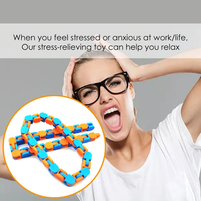 Multicolor Wacky Tracks Snap And Click Fidget Toys Kids Adults Autism Snake Puzzles Classic Decompression Fidget Sensory Toy 6