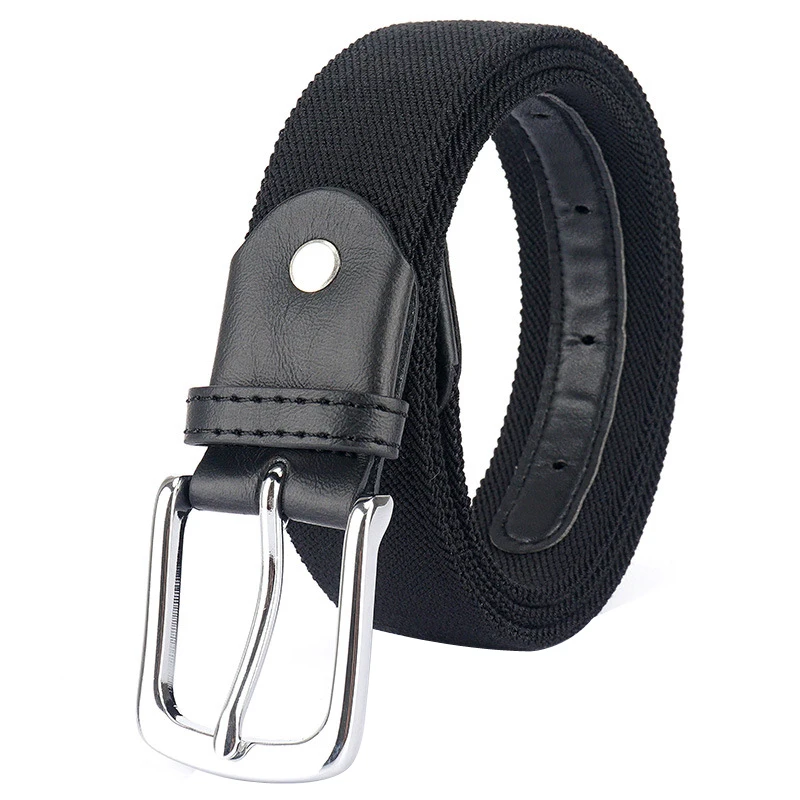 

Weaving Unisex Belt Imitation Leather and Canvas Pin Buckle Men Belts Sports Casual Jeans Women Belts Quality Nylon Belts