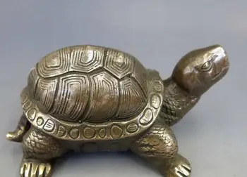 

162SHUN Chinese Copper Brass Carved Animal tortoise sea Turtle Statue