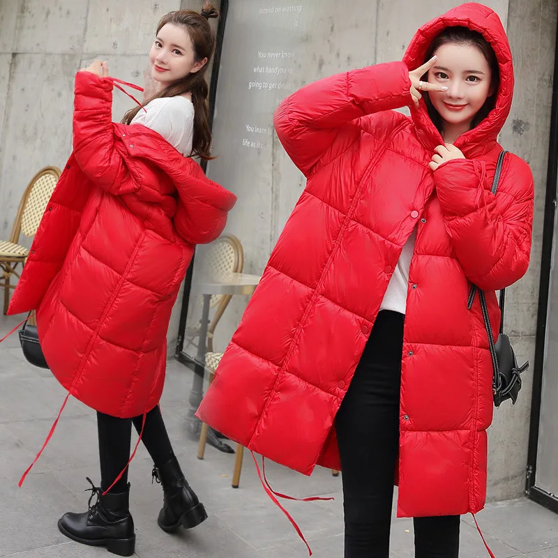 

Cotton-padded Clothes/Cotton Coat Other/Others Commuting Hooded Zipper Convention Long Sleeve Mid-length Loose Warm
