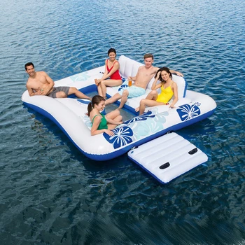 

326*287CM environmental protection PVC square floating island recliner water swimming float