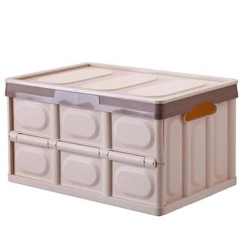 

30L Clothes Organizer with Lid Thickened Multifunction Storage Box Handles Folding Practical Car Trunk Saving Space Container