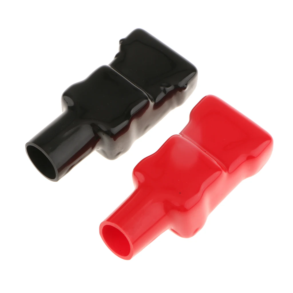 Top Post Battery Terminal Flexible PVC Boot Cover for Auto Vehicle Motor Truck RV Boat Marine Red / Black