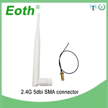 20 шт 2,4 ГГц антенна Wifi 5dbi SMA разъем Белый 2,4 ГГц антенна маршрутизатор Антенна+ 21 см RP-SMA кабель