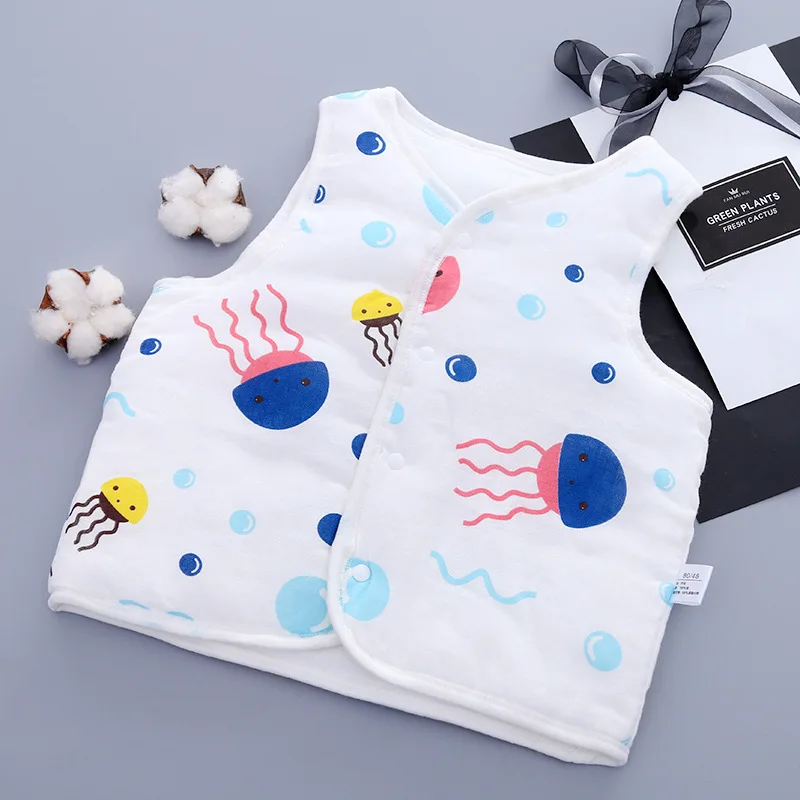 Baby clothing Vest Winter Coats Newborn waistcoat cotton warm clothes vest Kids clothes cartoon Printing - Цвет: YMM019D