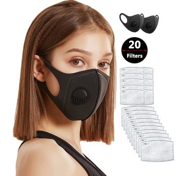 

2pcs PM2.5 Protective Mask For Dust Smoke Gas Allergy Adjustable Reusable 20 Filters Bts Mask Filter Protective Filter