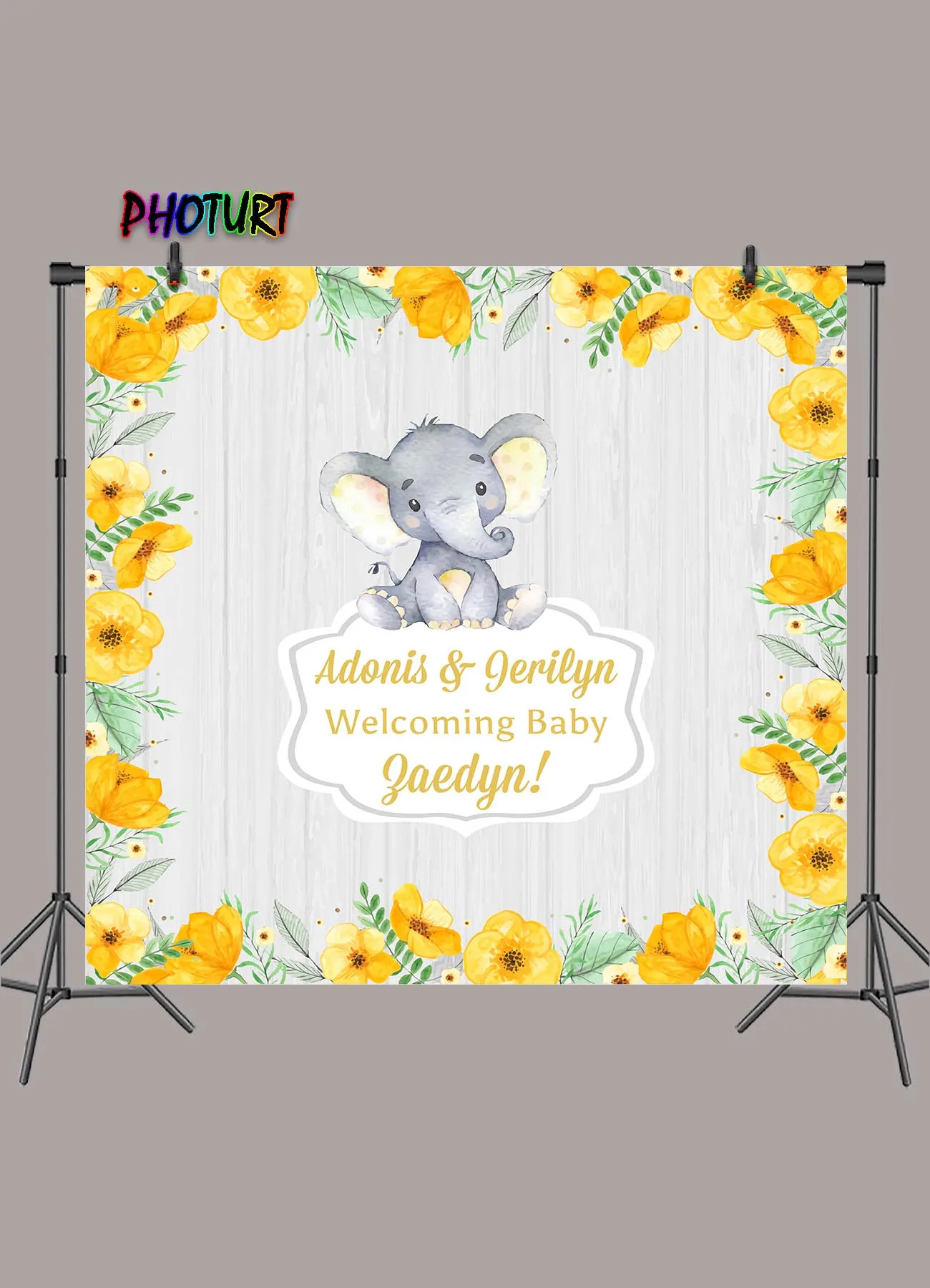 Фотофон для детской фотосъемки Dumbo фон дня рождения деревянная доска золотой