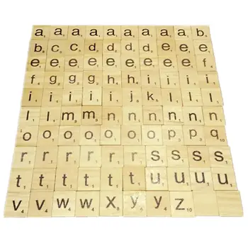 

200 Pieces Scrabble Crossword Game Wooden Learning Letters Words Educational Gift Child DIY Scrabble Tiles