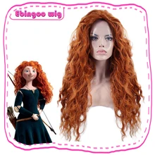 Ebingoo Мерида парик Оранжевый парик Тинкер Белл Принцесса Белль Ариэль парик Рапунцель коричневый красный блонд длинный Синтетический Косплей женский парик