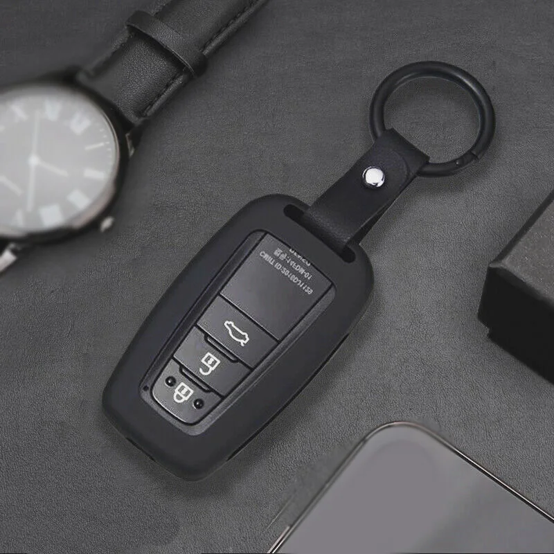 

Cover Car Key Case Holder For 2019 Toyota RAV4 Shell Accessory Replacement Matte Black Practical Useful