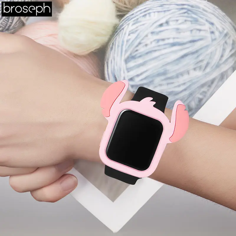 Защитный чехол для экрана для Apple Watch 4, ремешок 40 мм, 44 мм, мягкий силиконовый мультяшный протектор для iwatch 3, 2, 1, 38 мм, 42 мм